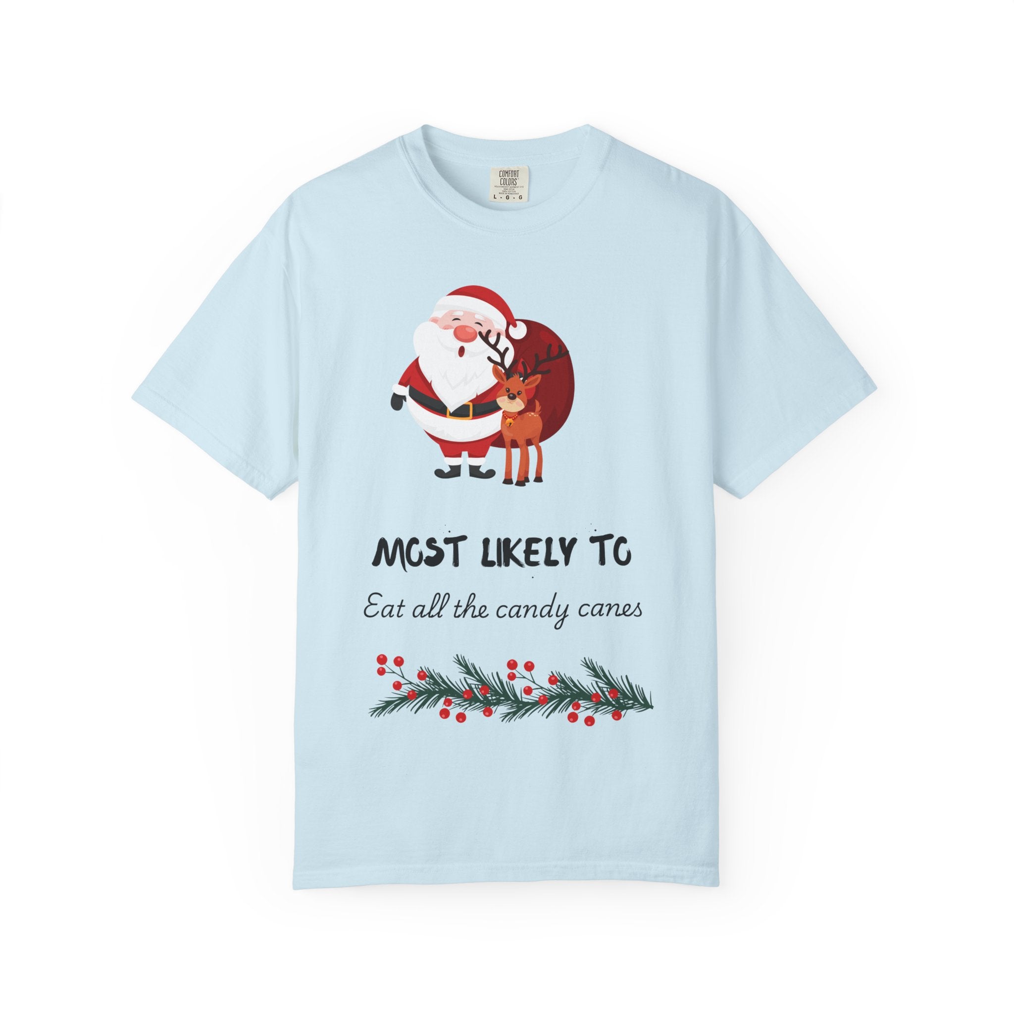 Christmas T-Shirt — "Most Likely To Eat All the Candy Canes" Holiday Tee