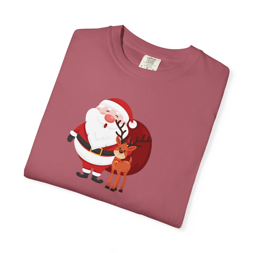 Most Likely To Blame The Dog Christmas T-Shirt — Santa & Reindeer Holiday Tee
