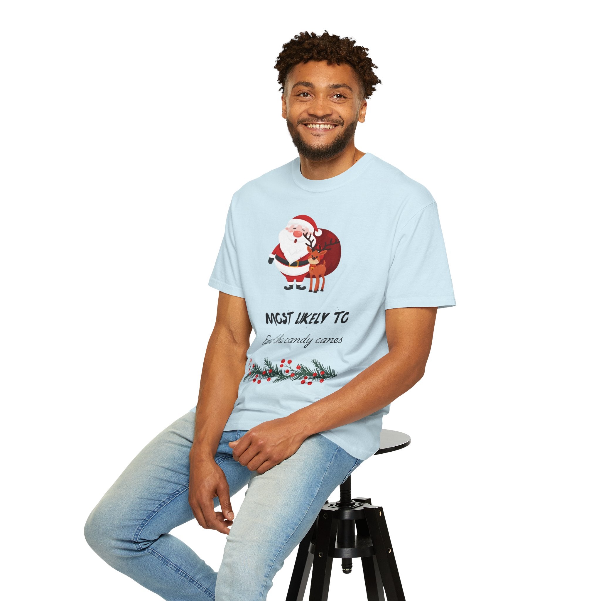 Christmas T-Shirt — "Most Likely To Eat All the Candy Canes" Holiday Tee