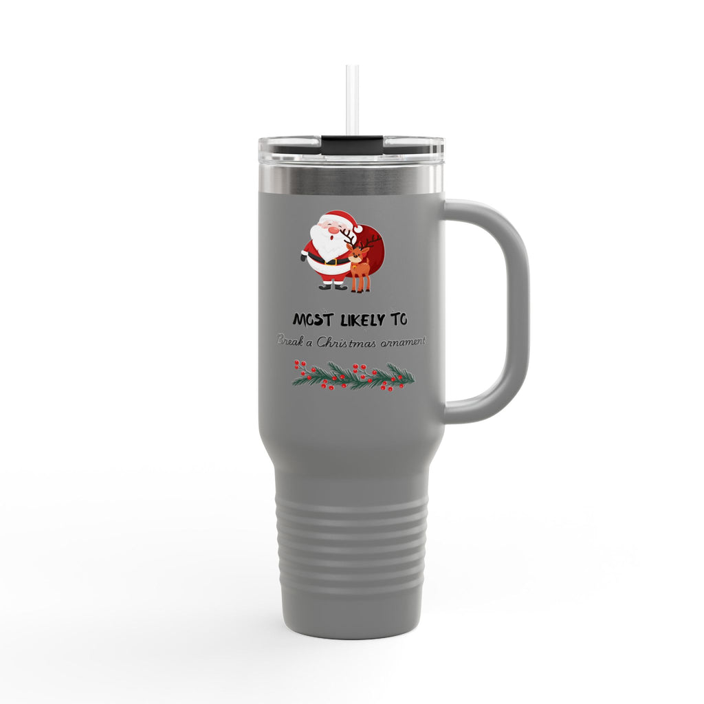 40oz Insulated Travel Mug - 'Most Likely To' Funny Christmas Santa Holiday Tumbler
