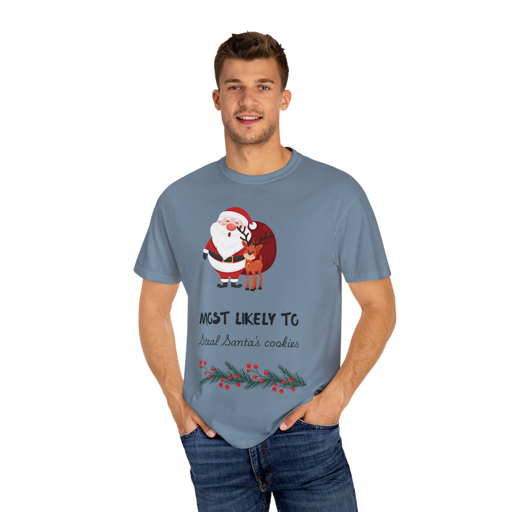 Most Likely To Steal Santa's Cookies T-Shirt — Funny Christmas Holiday Tee
