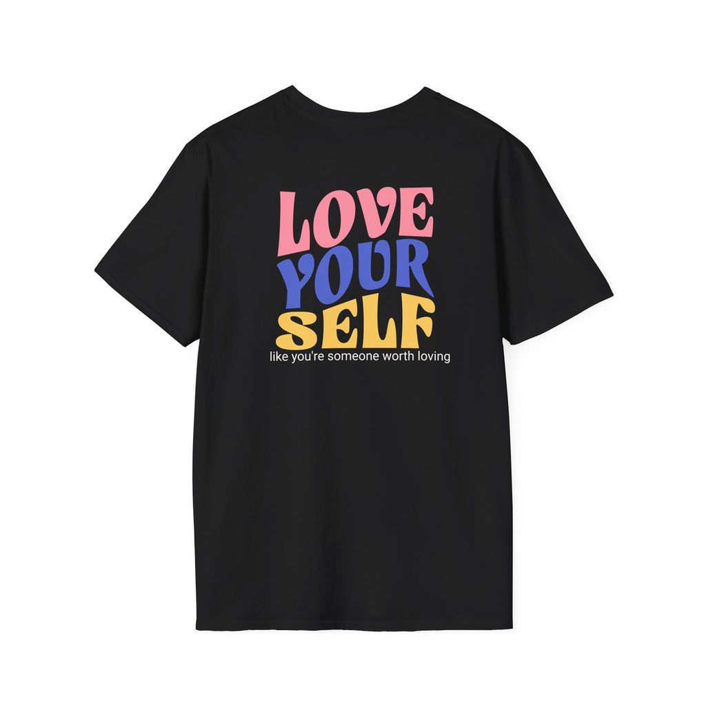 Unisex Softstyle T-Shirt, Love Yourself Quote Tee, Motivational Shirt, Gift for Self-Care Fans, Casual Wear for Every Occasion