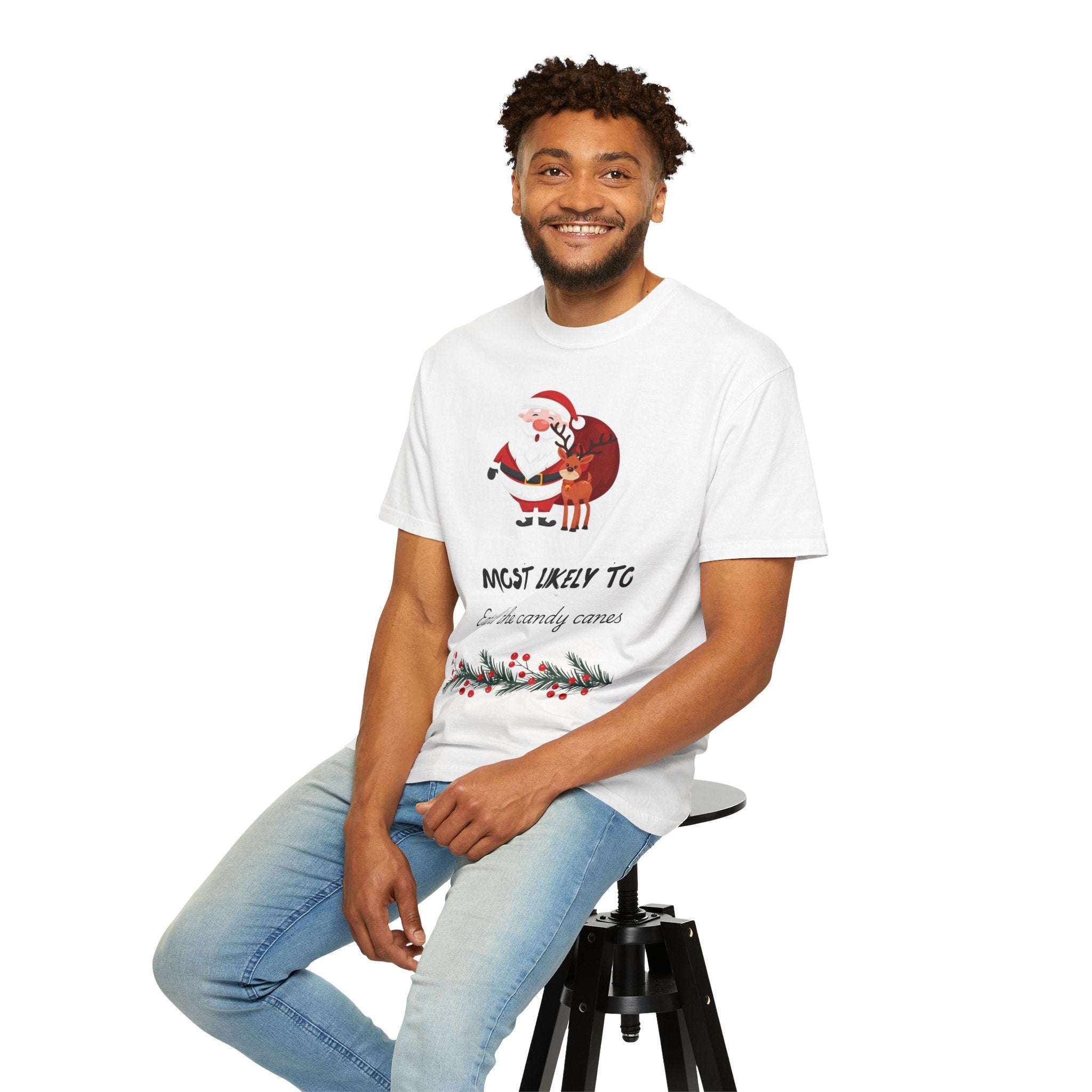Christmas T-Shirt — "Most Likely To Eat All the Candy Canes" Holiday Tee