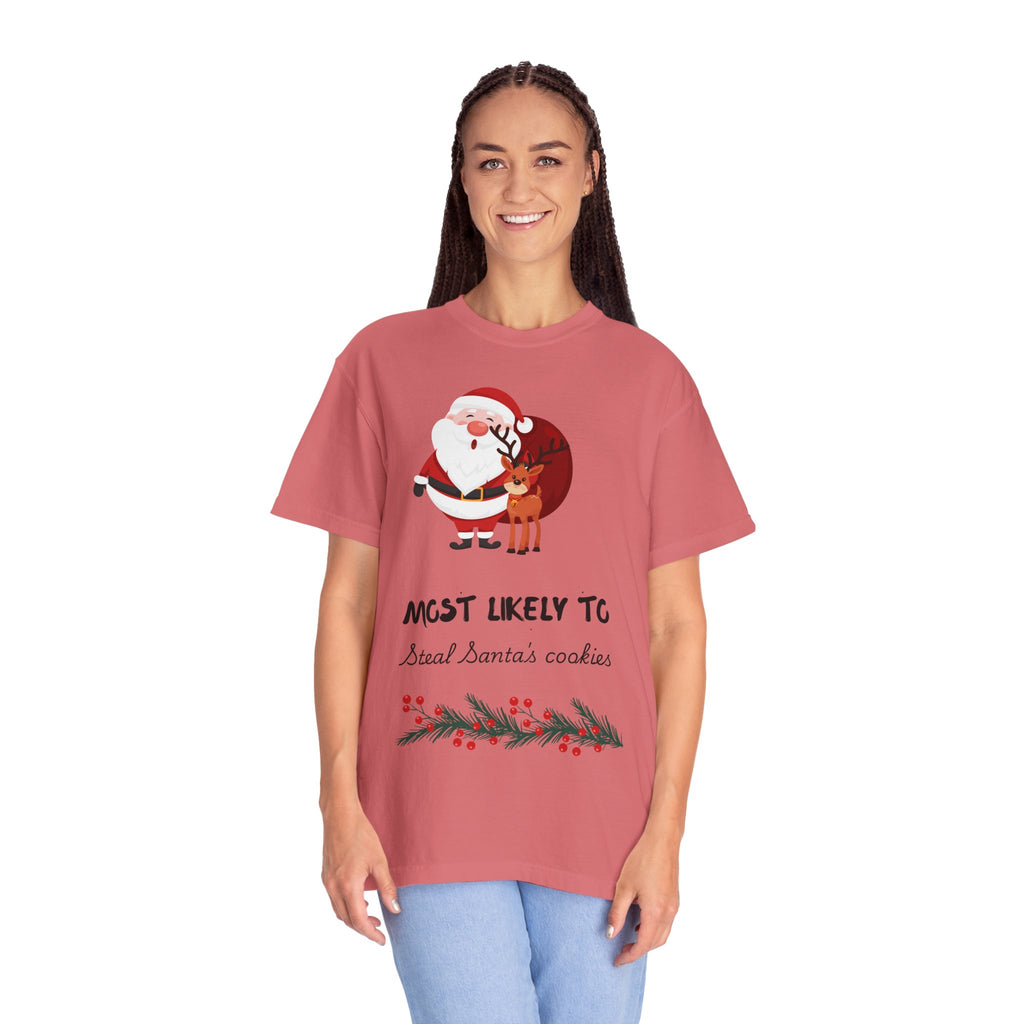 Most Likely To Steal Santa's Cookies T-Shirt — Funny Christmas Holiday Tee