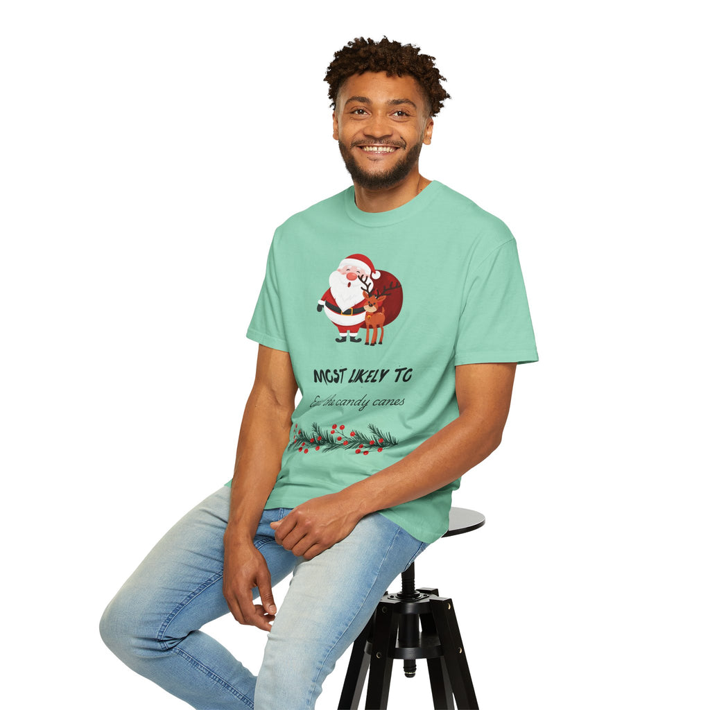 Christmas T-Shirt — "Most Likely To Eat All the Candy Canes" Holiday Tee