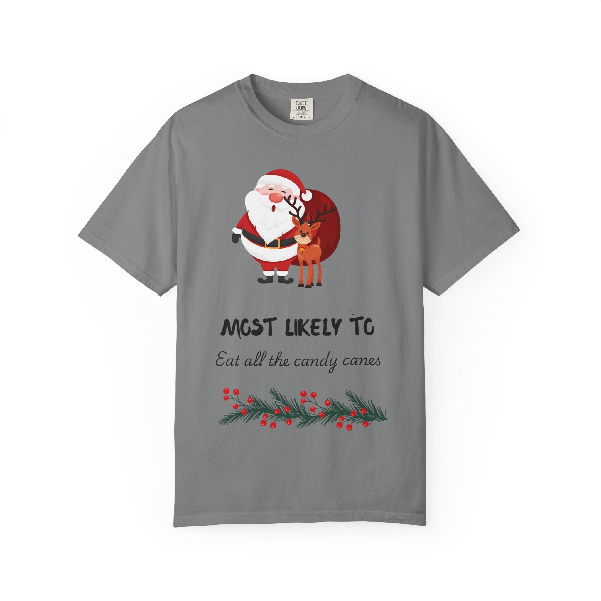Christmas T-Shirt — "Most Likely To Eat All the Candy Canes" Holiday Tee
