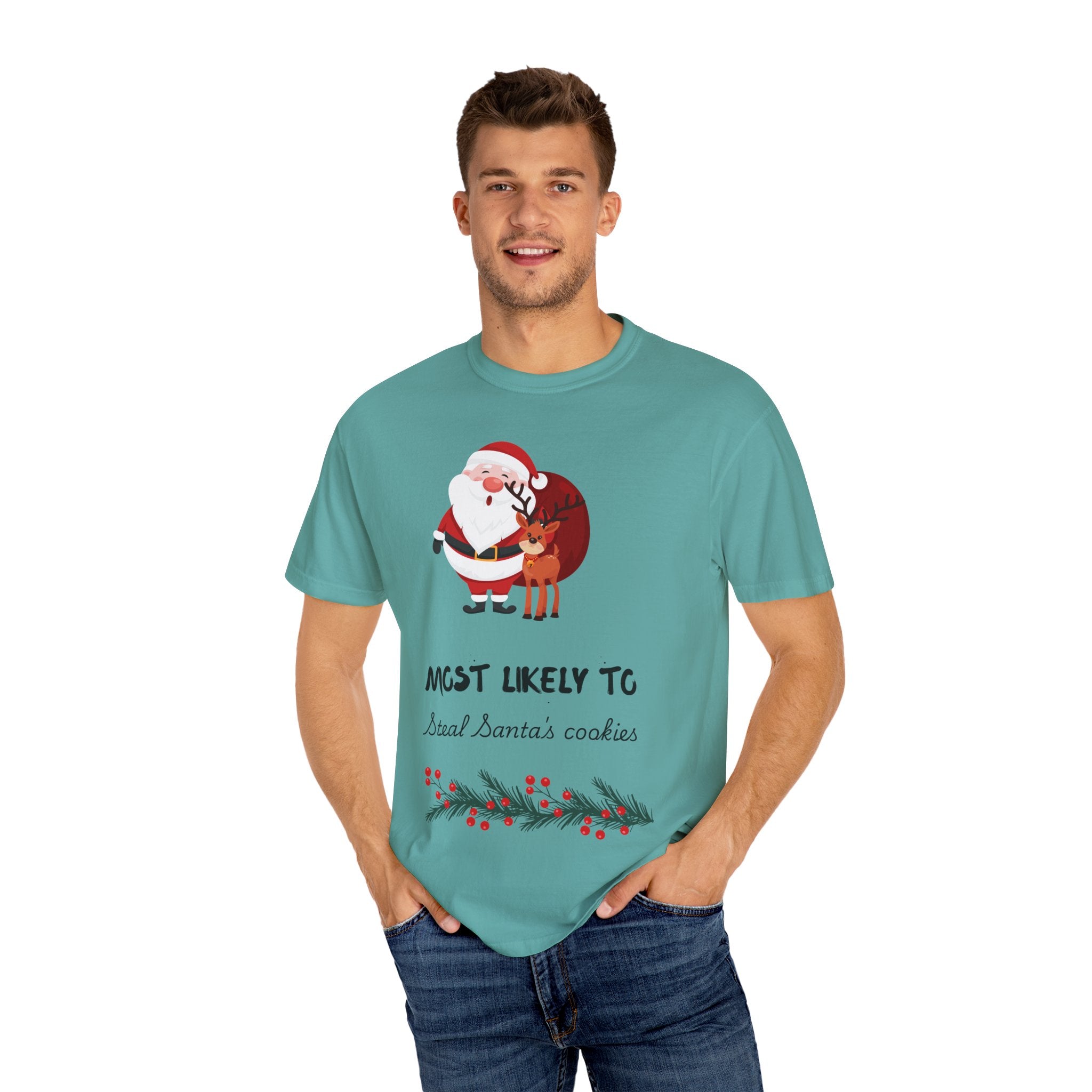 Most Likely To Steal Santa's Cookies T-Shirt — Funny Christmas Holiday Tee