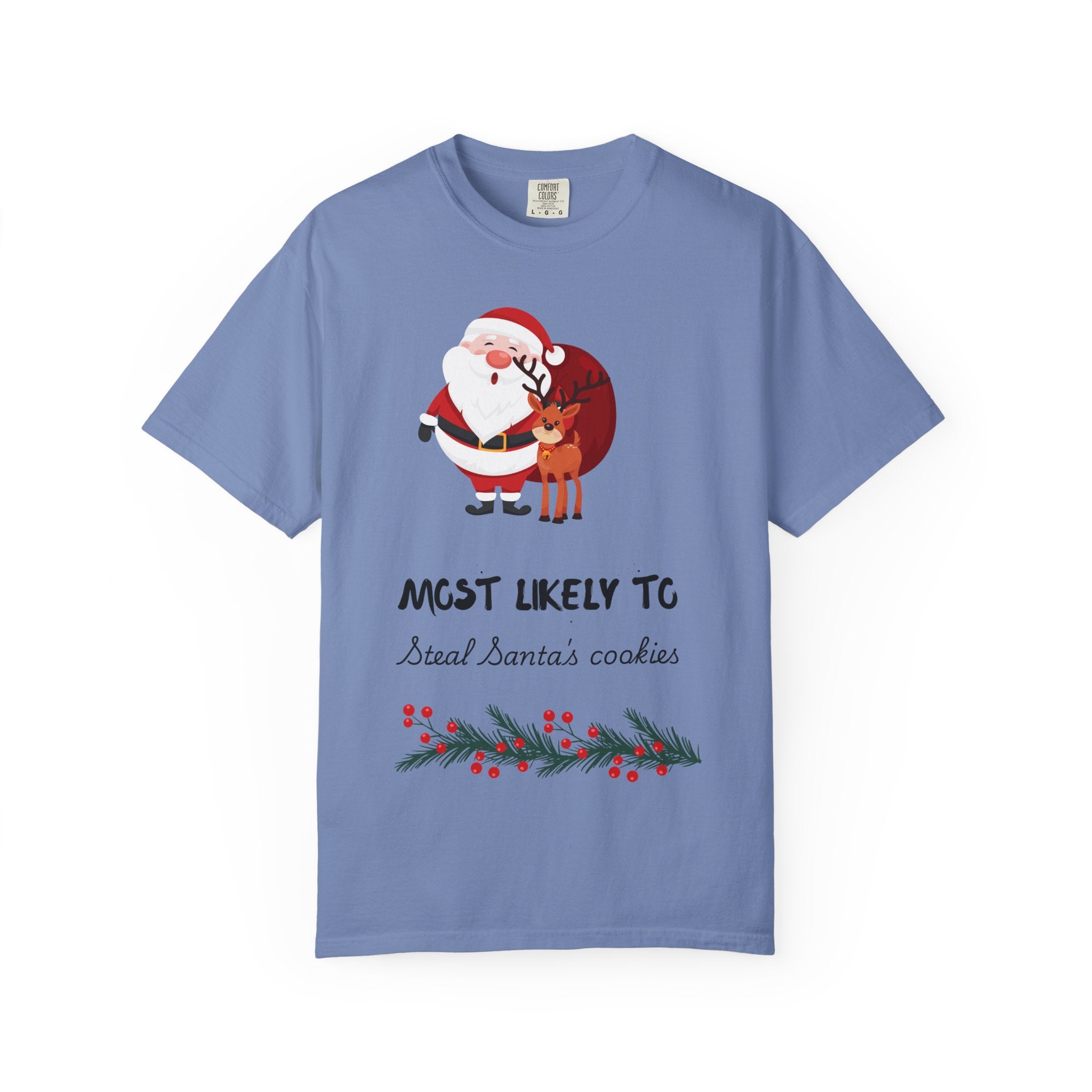 Most Likely To Steal Santa's Cookies T-Shirt — Funny Christmas Holiday Tee