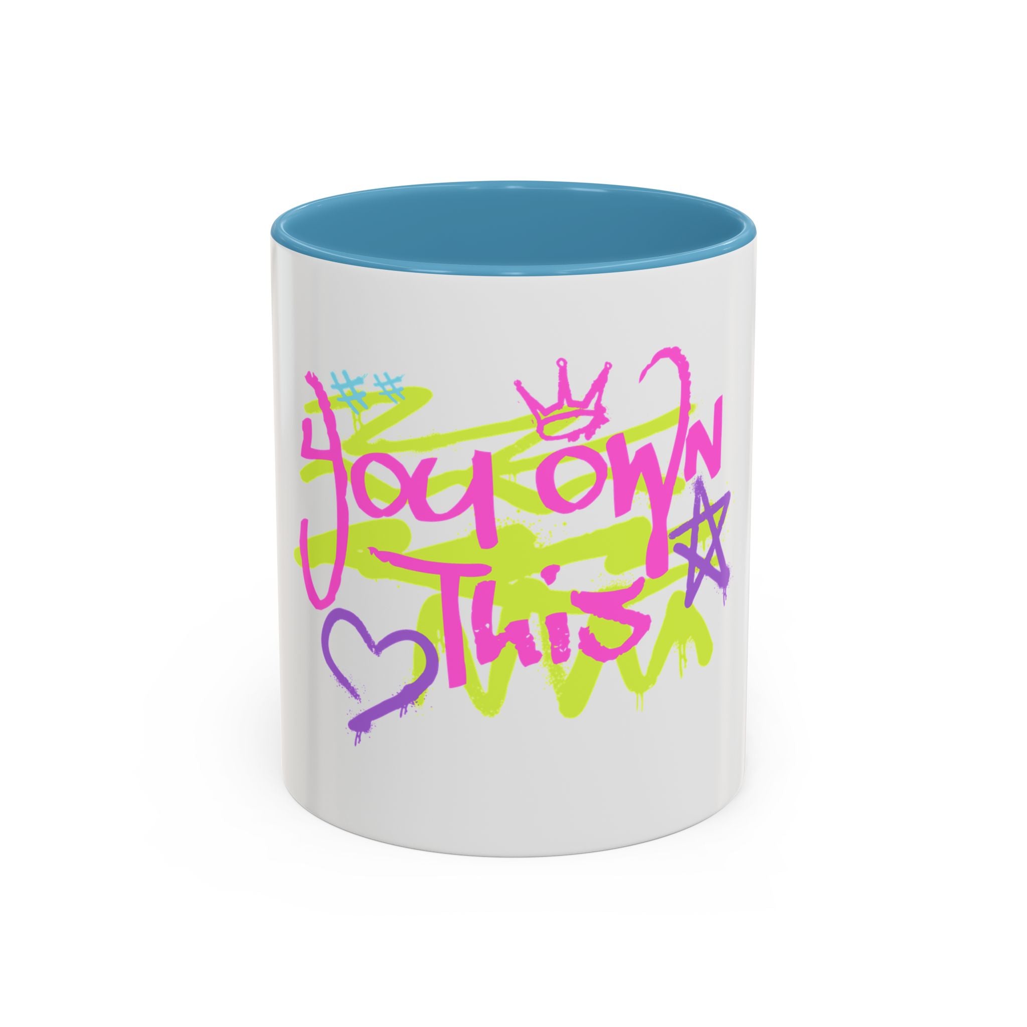 Colorful Motivational Coffee Mug for Self-Care, You Own This, Inspirational Gift, Birthday Present, Home Office Decor, Fun Mug