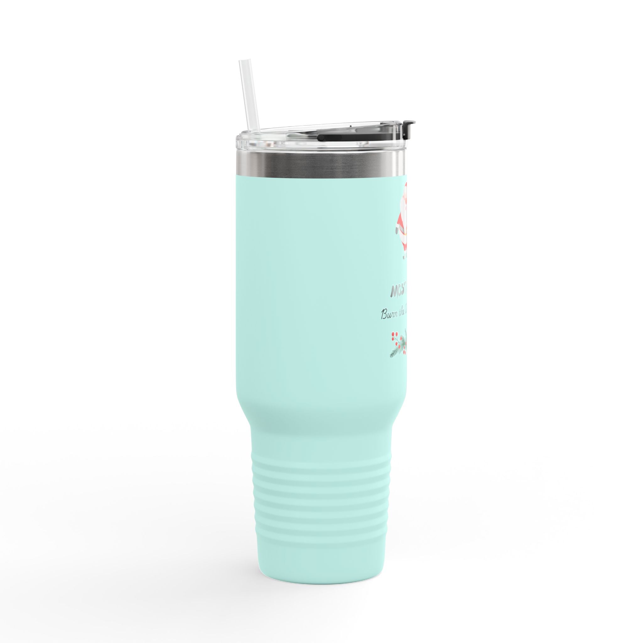 40oz Insulated Travel Mug – 'Most Likely To' Christmas Santa Design