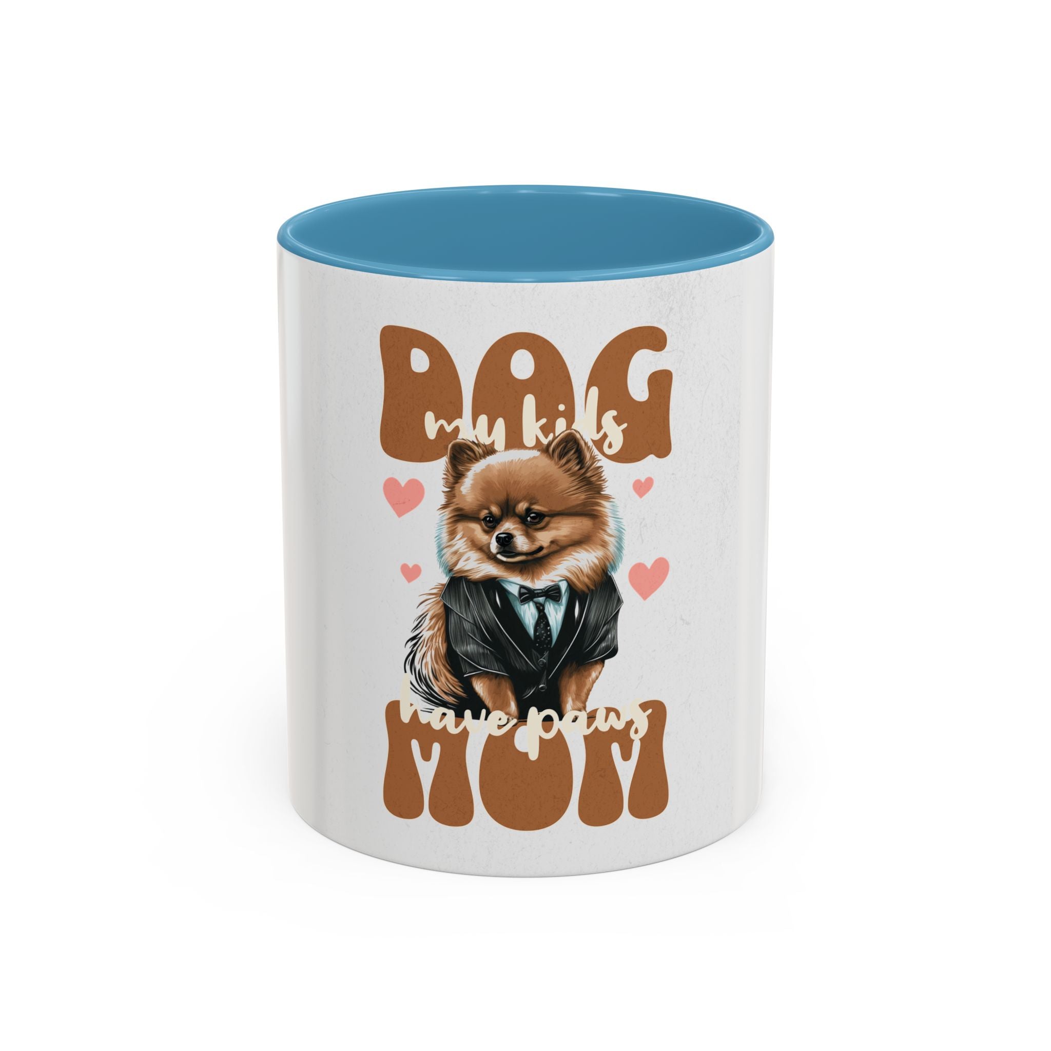 Dog Mom Coffee Mug, Funny Dog Lover Gift, Cute Pet Owner Cup, Pomeranian Mug, Black Handle Coffee Cup