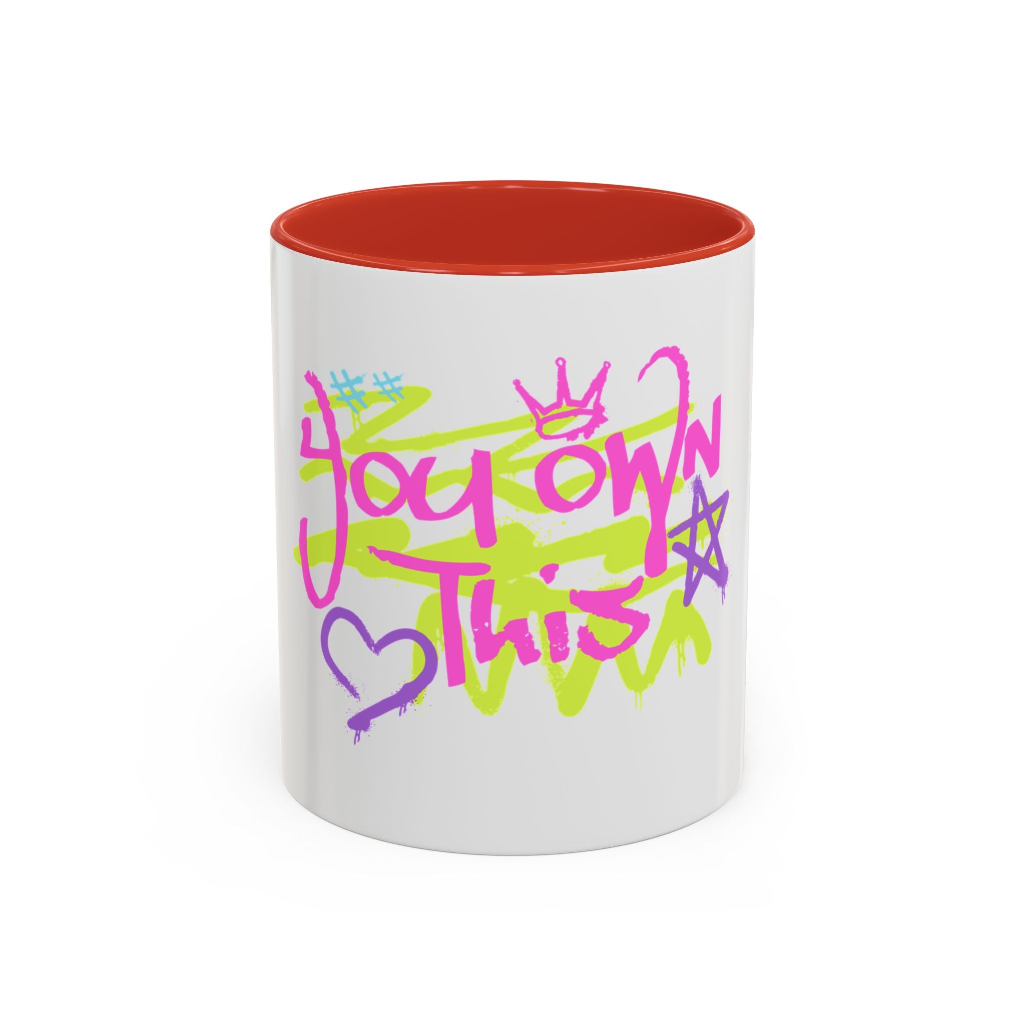 Colorful Motivational Coffee Mug for Self-Care, You Own This, Inspirational Gift, Birthday Present, Home Office Decor, Fun Mug