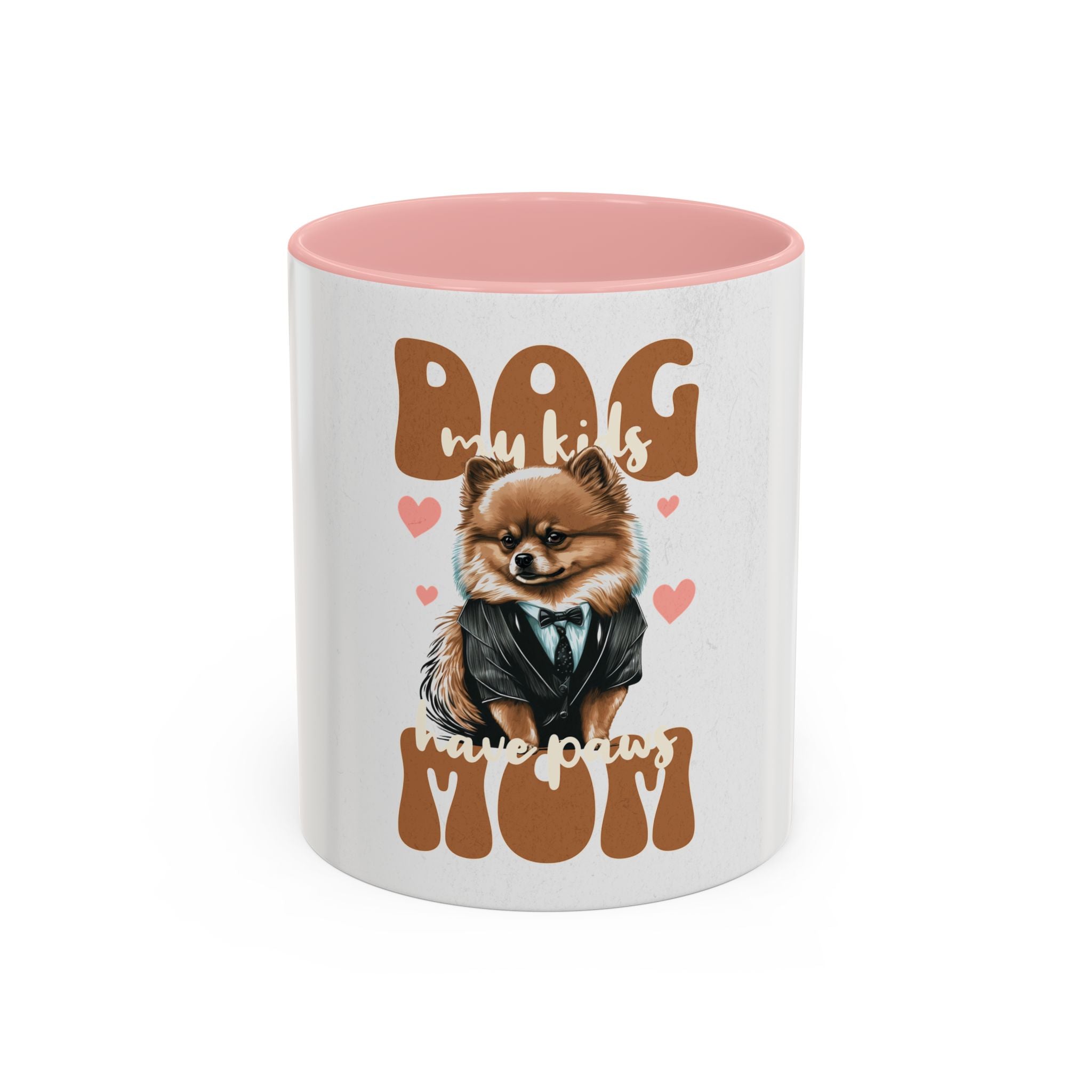 Dog Mom Coffee Mug, Funny Dog Lover Gift, Cute Pet Owner Cup, Pomeranian Mug, Black Handle Coffee Cup