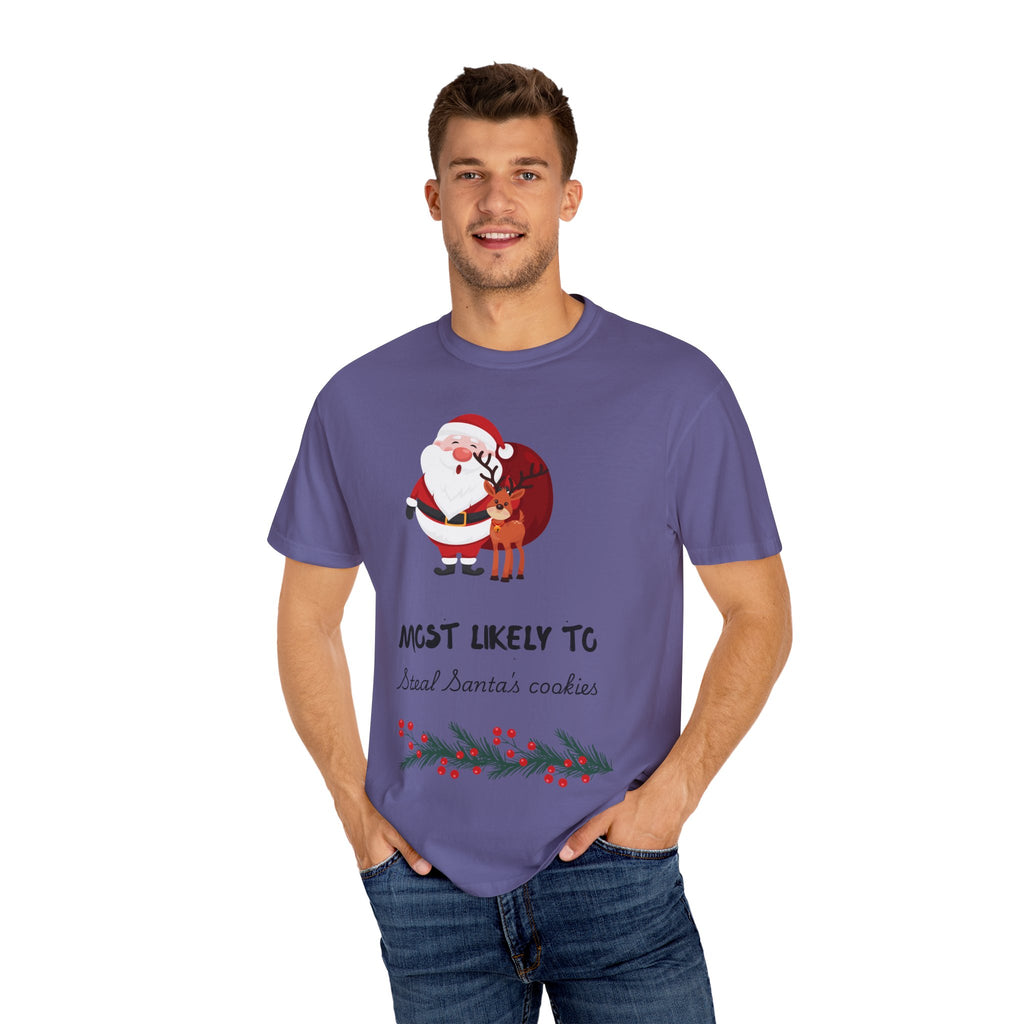 Most Likely To Steal Santa's Cookies T-Shirt — Funny Christmas Holiday Tee