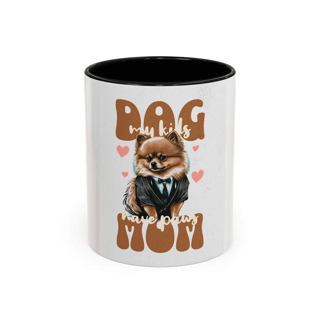 Dog Mom Coffee Mug, Funny Dog Lover Gift, Cute Pet Owner Cup, Pomeranian Mug, Black Handle Coffee Cup