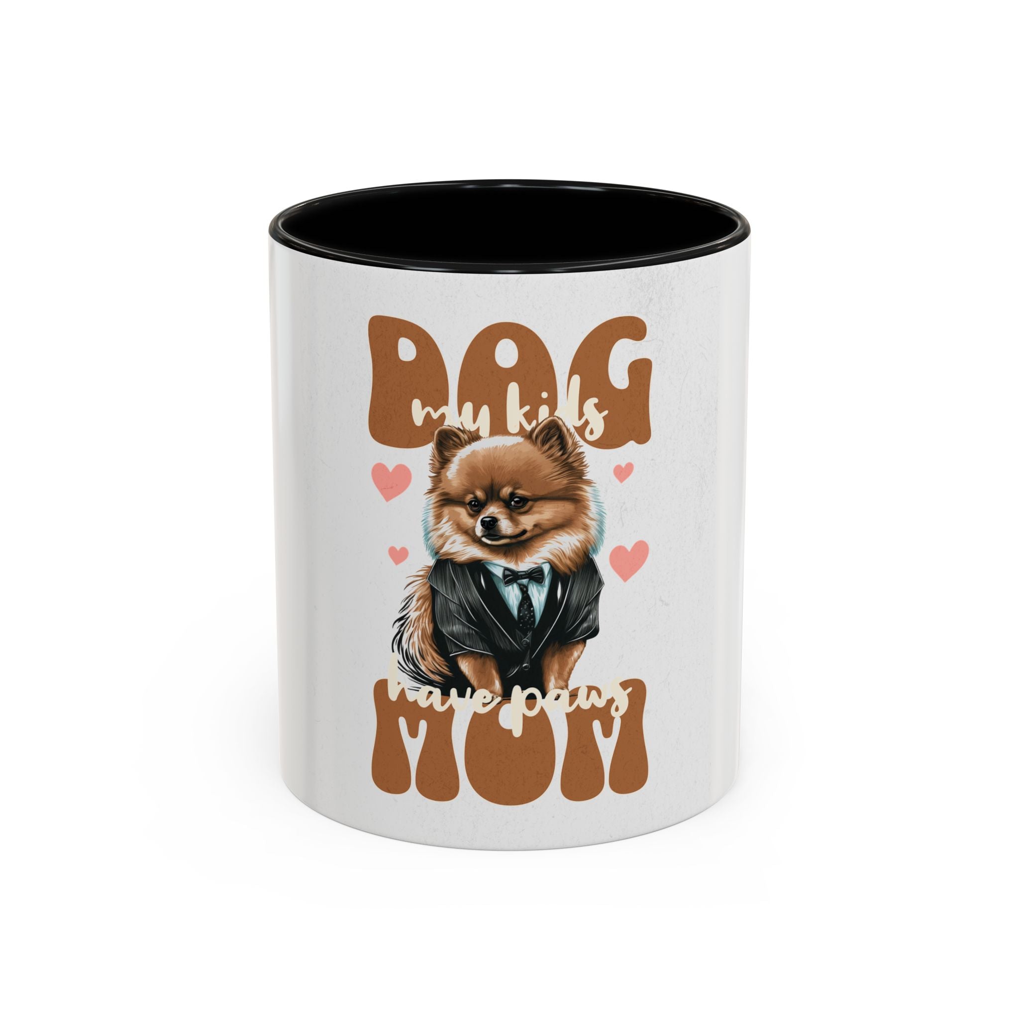 Dog Mom Coffee Mug, Funny Dog Lover Gift, Cute Pet Owner Cup, Pomeranian Mug, Black Handle Coffee Cup
