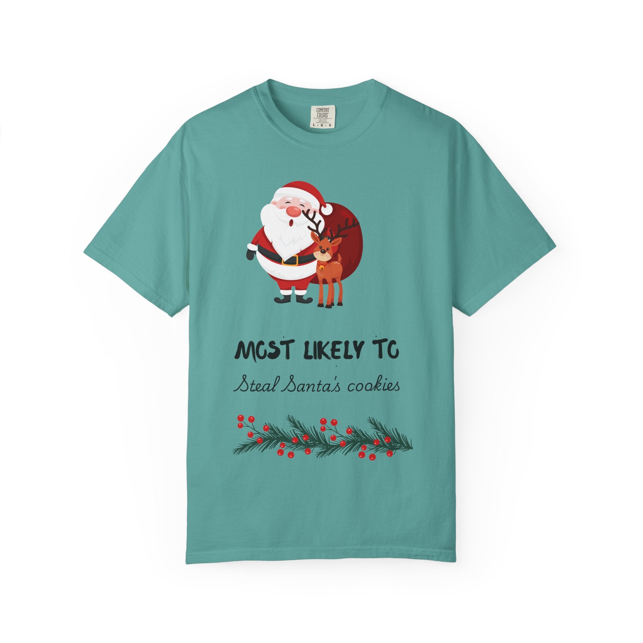 Most Likely To Steal Santa's Cookies T-Shirt — Funny Christmas Holiday Tee