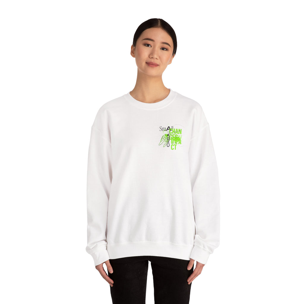 Eco-Friendly Impact Crewneck Sweatshirt | Unisex Sustainable Apparel, Green Lifestyle, Casual Wear, Gift for Change Makers, Organic Fashion