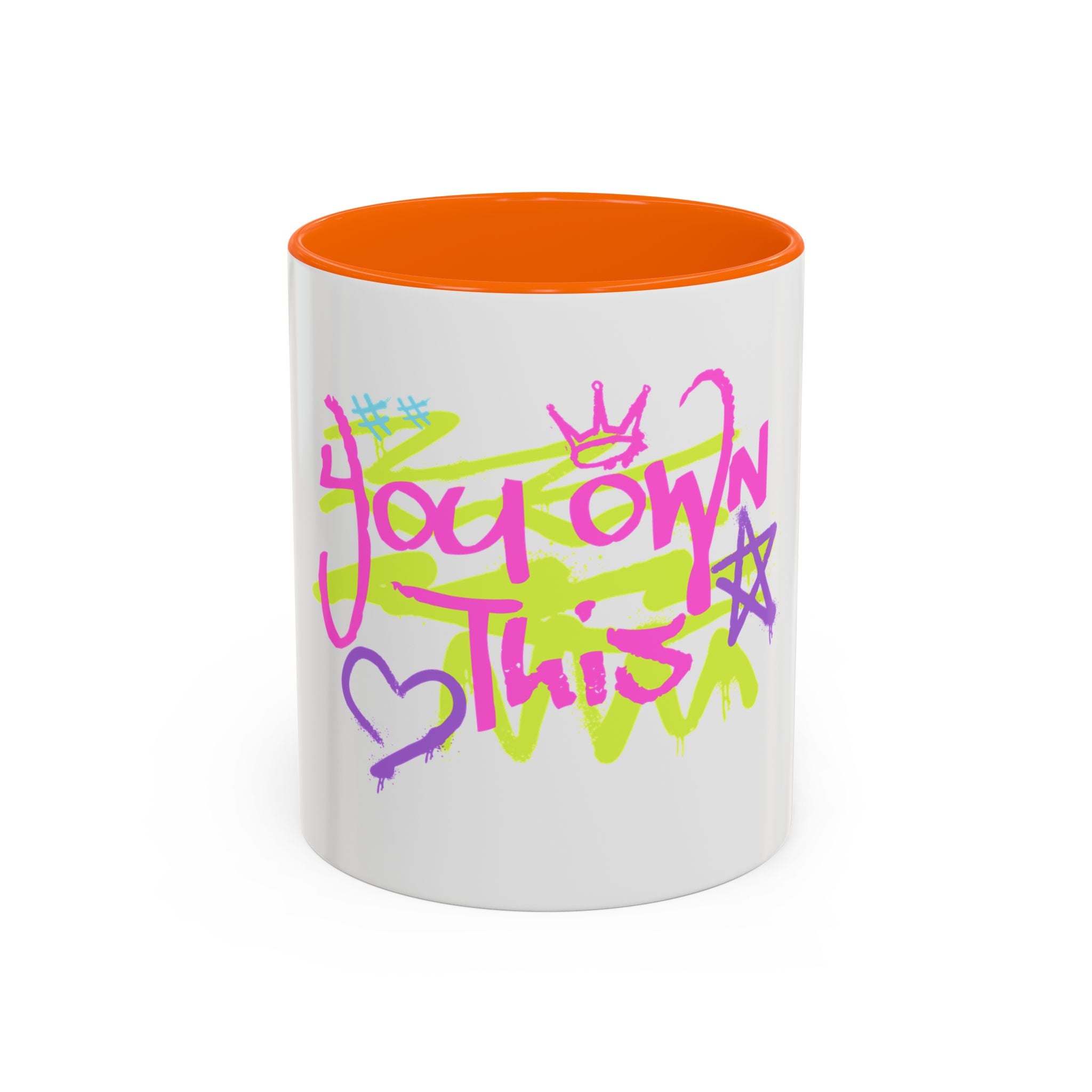 Colorful Motivational Coffee Mug for Self-Care, You Own This, Inspirational Gift, Birthday Present, Home Office Decor, Fun Mug