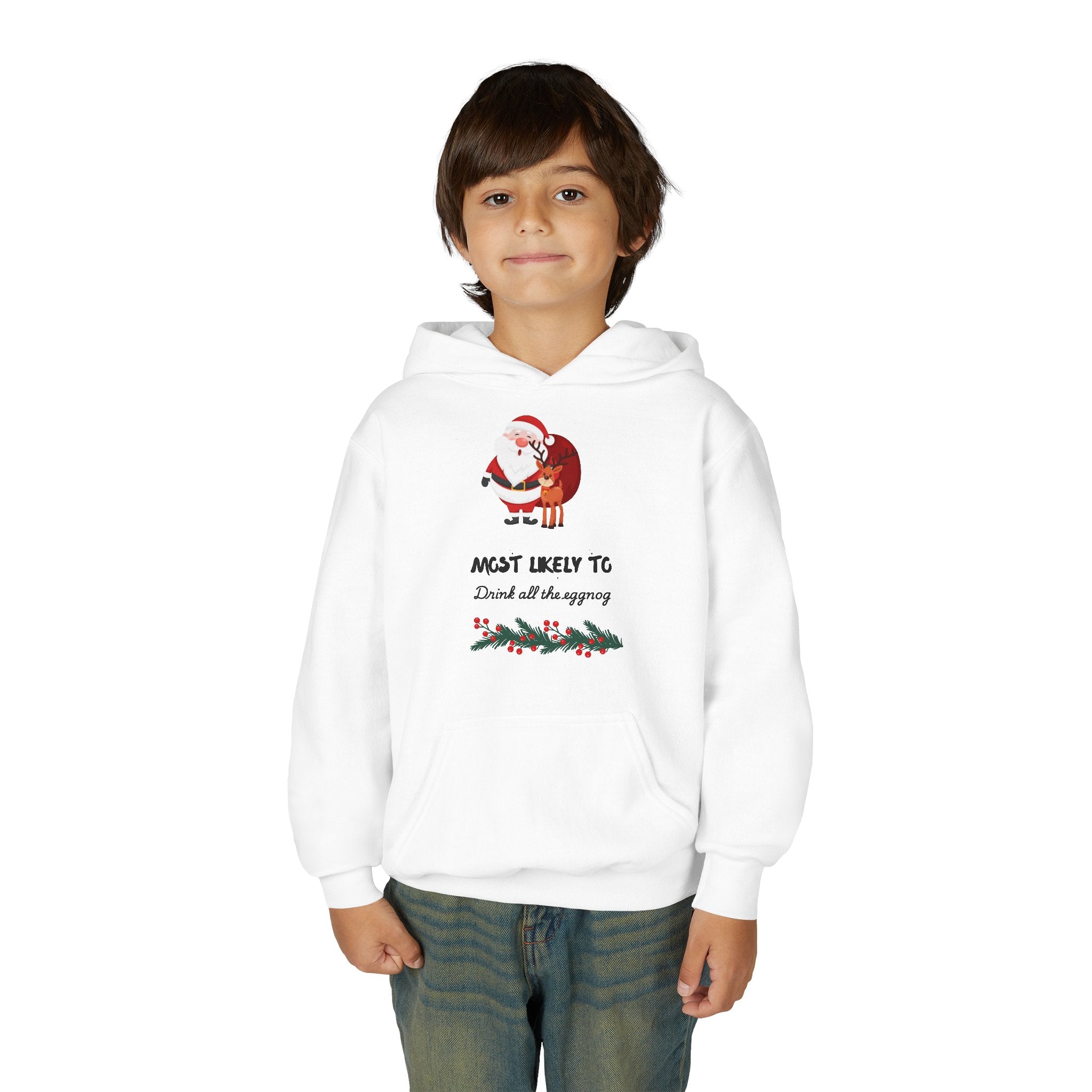 Youth Hoodie - 'Most Likely To Dread All The Shopping' Santa Christmas Sweatshirt