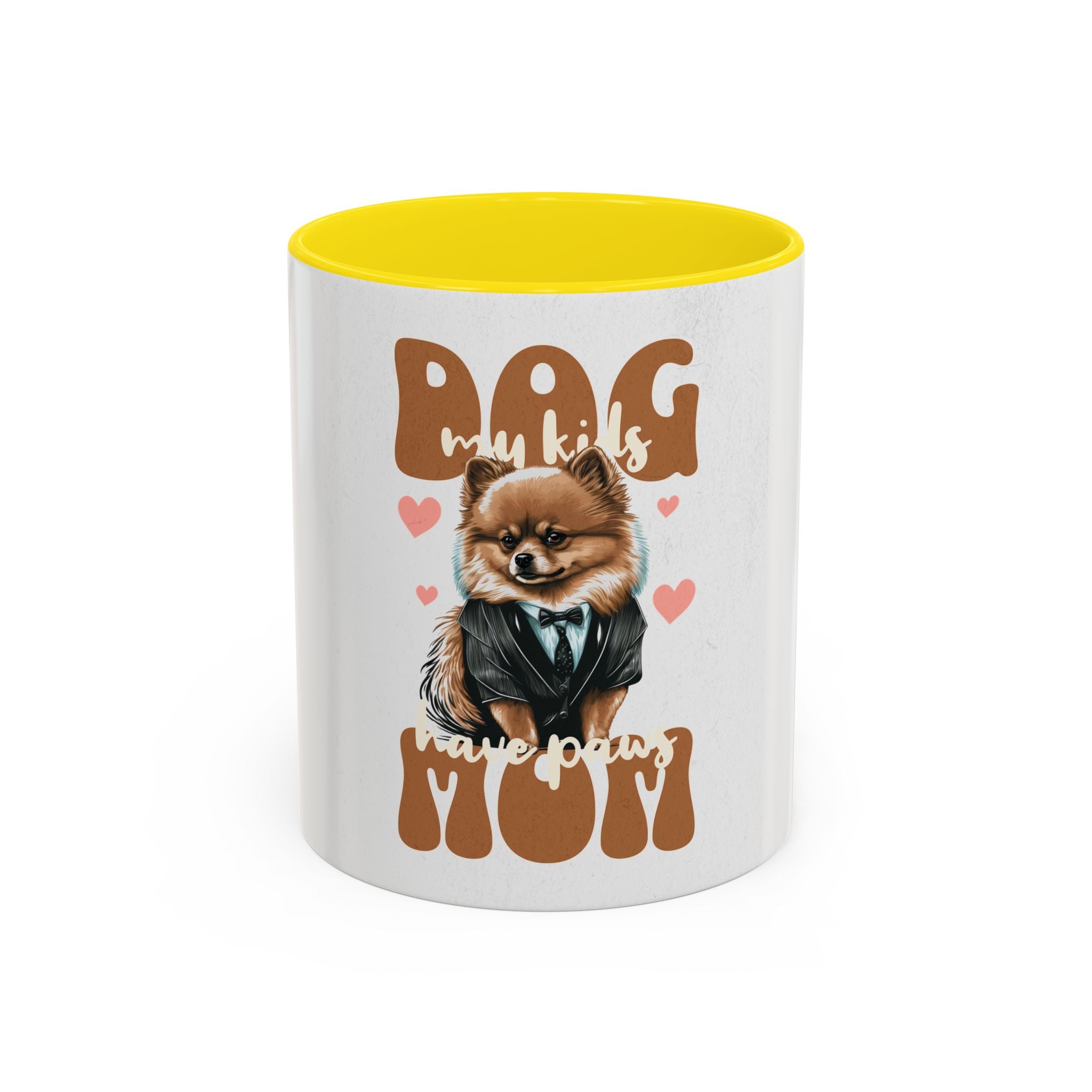 Dog Mom Coffee Mug, Funny Dog Lover Gift, Cute Pet Owner Cup, Pomeranian Mug, Black Handle Coffee Cup
