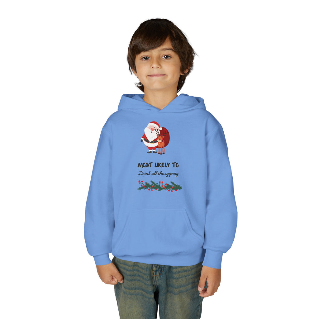 Youth Hoodie - 'Most Likely To Dread All The Shopping' Santa Christmas Sweatshirt