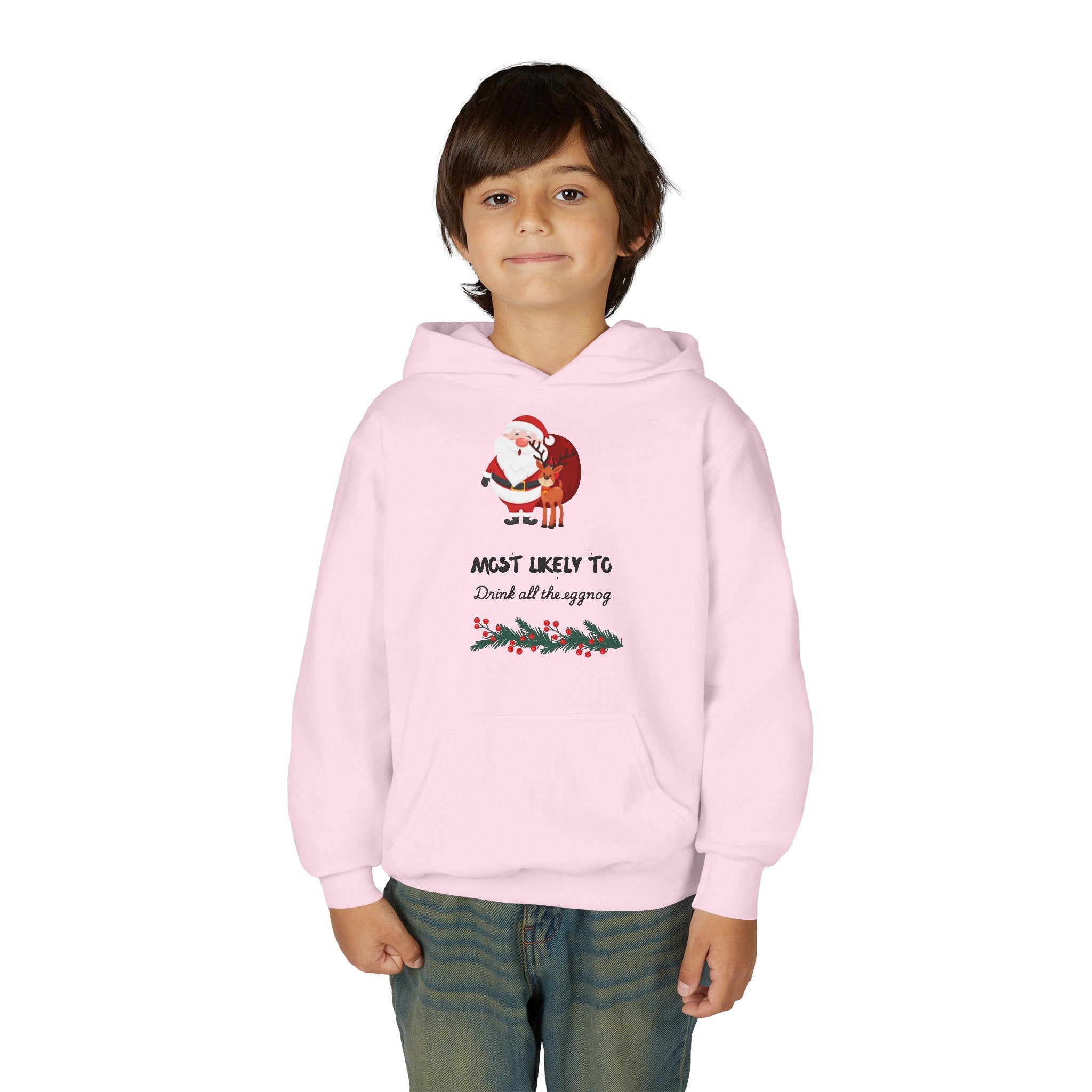 Youth Hoodie - 'Most Likely To Dread All The Shopping' Santa Christmas Sweatshirt