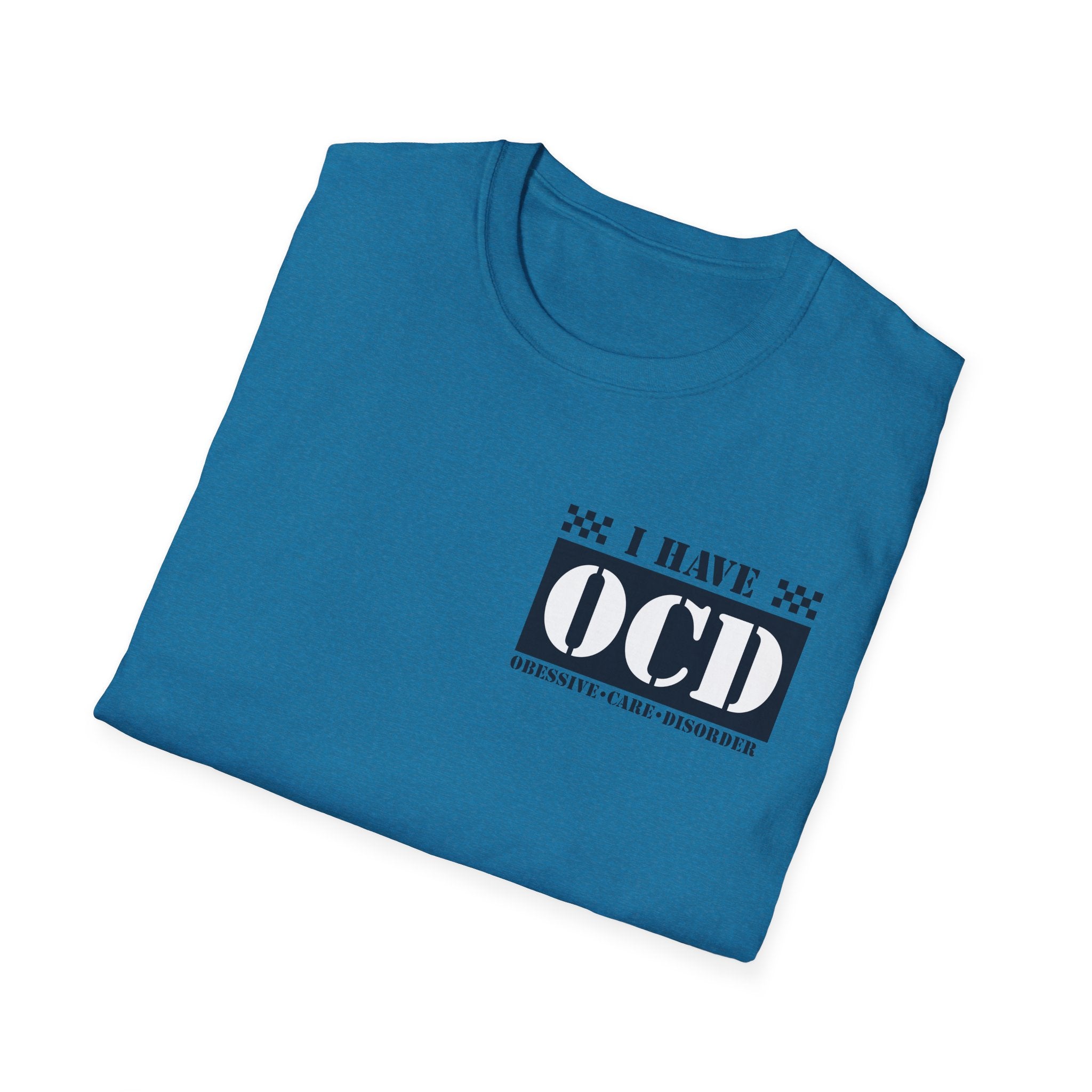 Unisex Softstyle T-Shirt with 'I Have OCD' Design, Funny Tee, Mental Health Awareness Shirt, Gift for Friends, Casual Wear