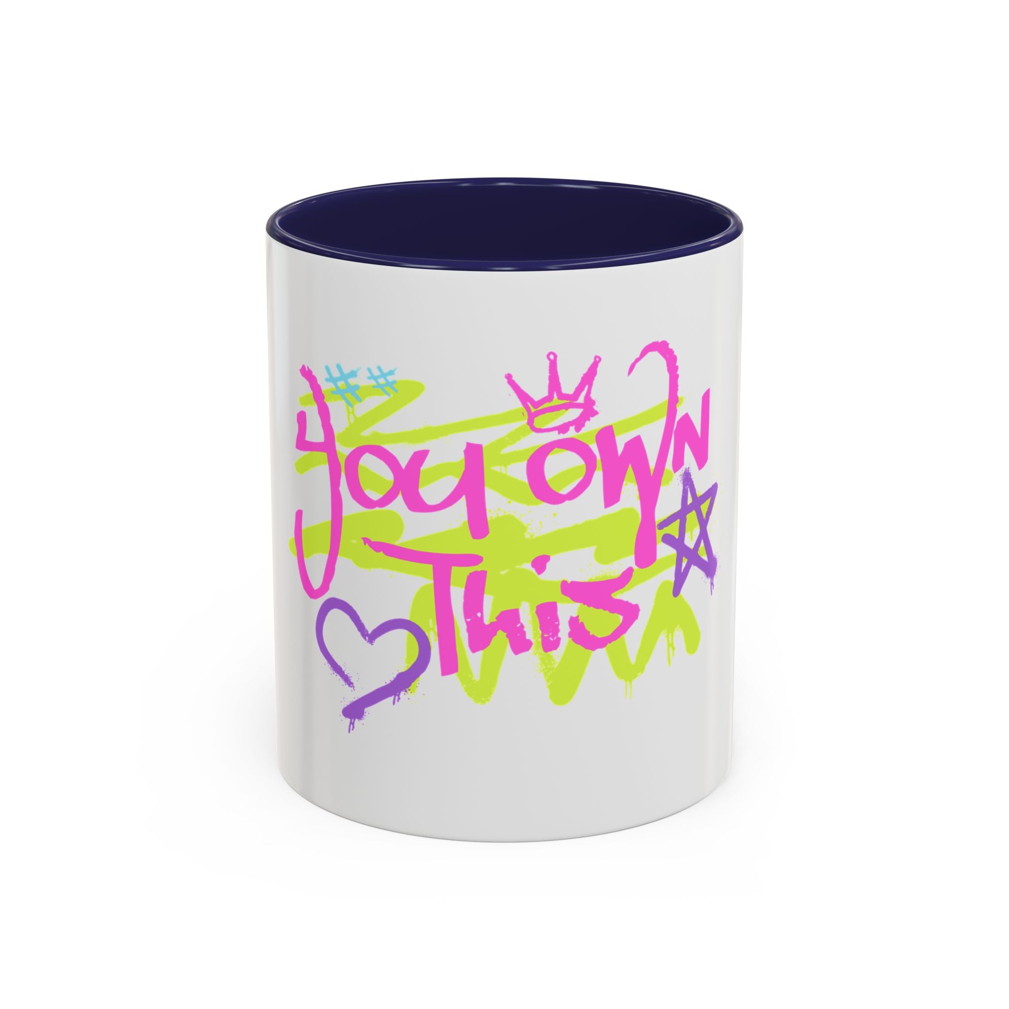 Colorful Motivational Coffee Mug for Self-Care, You Own This, Inspirational Gift, Birthday Present, Home Office Decor, Fun Mug
