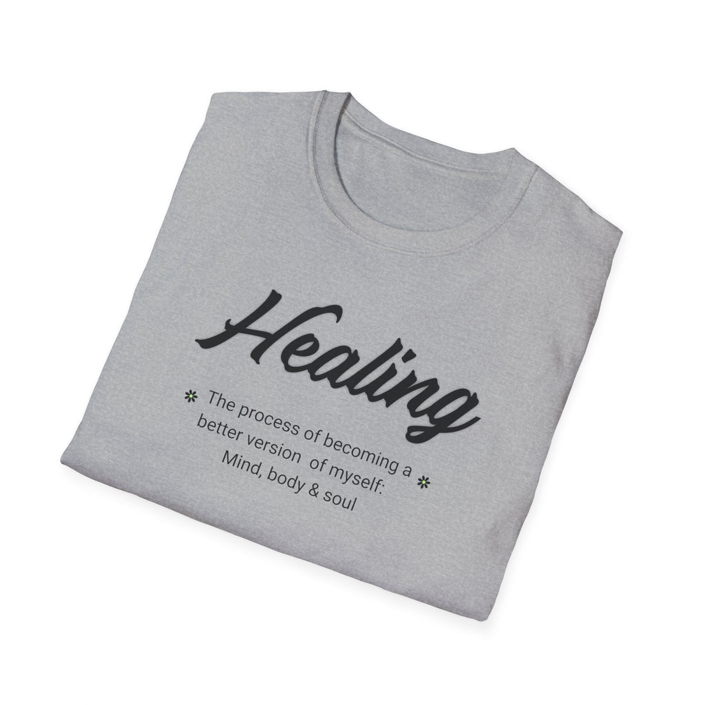 Healing Unisex Softstyle T-Shirt | Mind Body Soul | Motivational Tee for Self-Care, Wellbeing, Gift Idea, Casual Wear, Inspirational Apparel