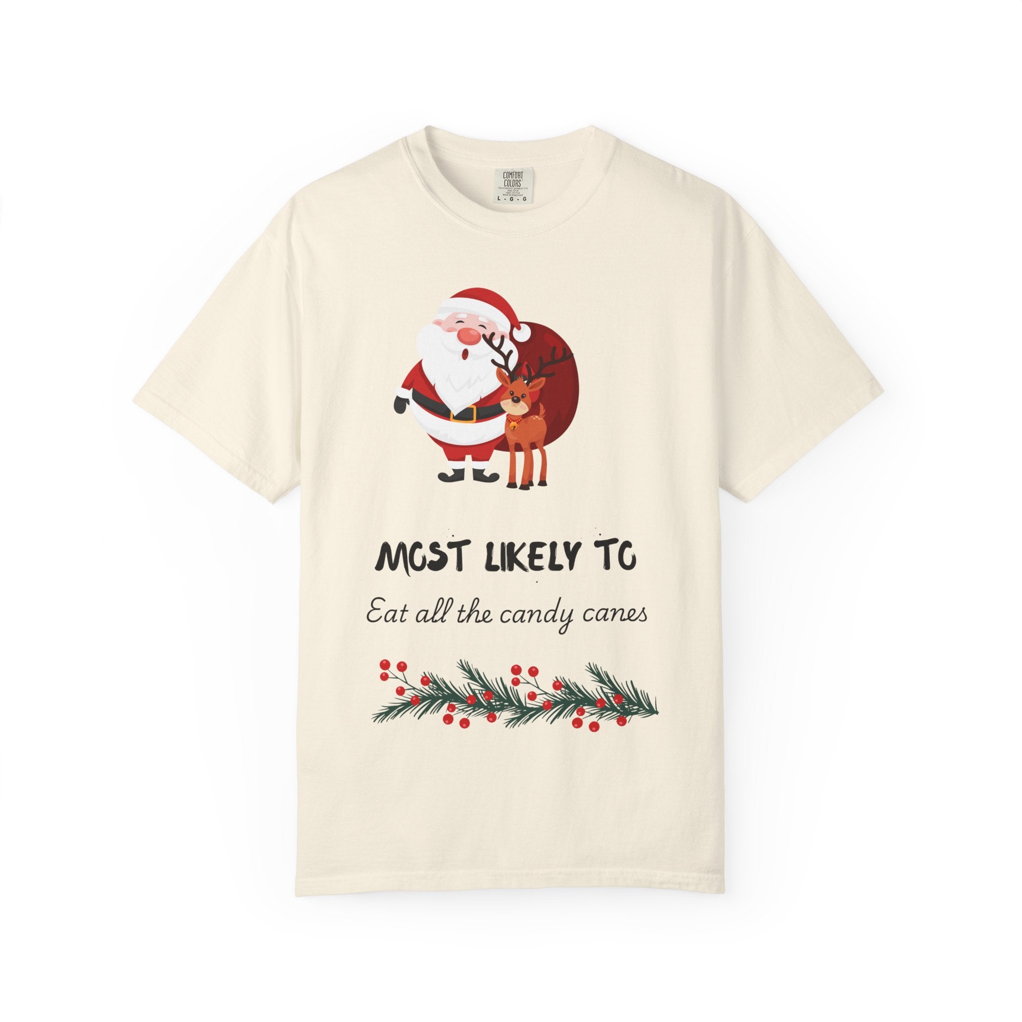 Christmas T-Shirt — "Most Likely To Eat All the Candy Canes" Holiday Tee