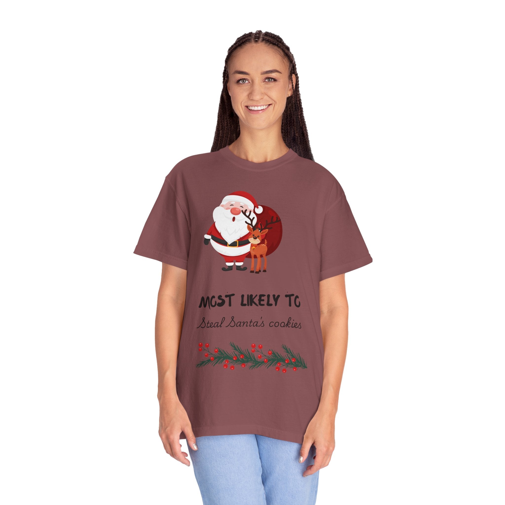 Most Likely To Steal Santa's Cookies T-Shirt — Funny Christmas Holiday Tee