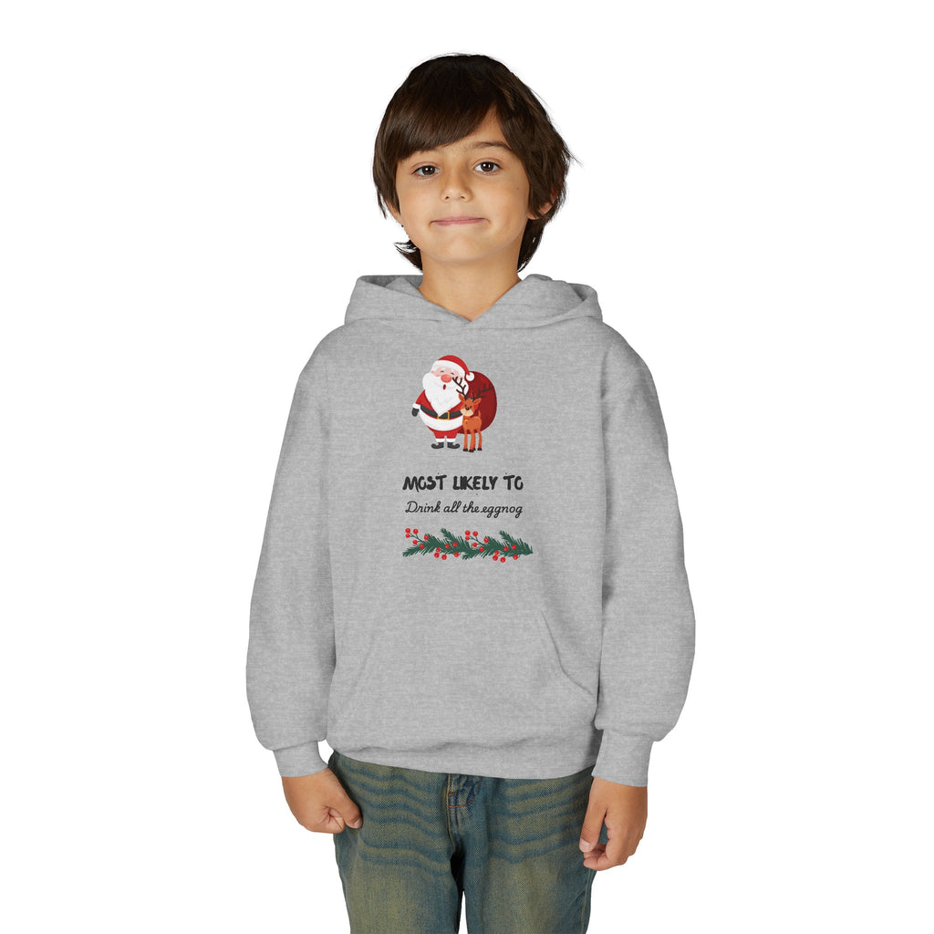 Youth Hoodie - 'Most Likely To Dread All The Shopping' Santa Christmas Sweatshirt