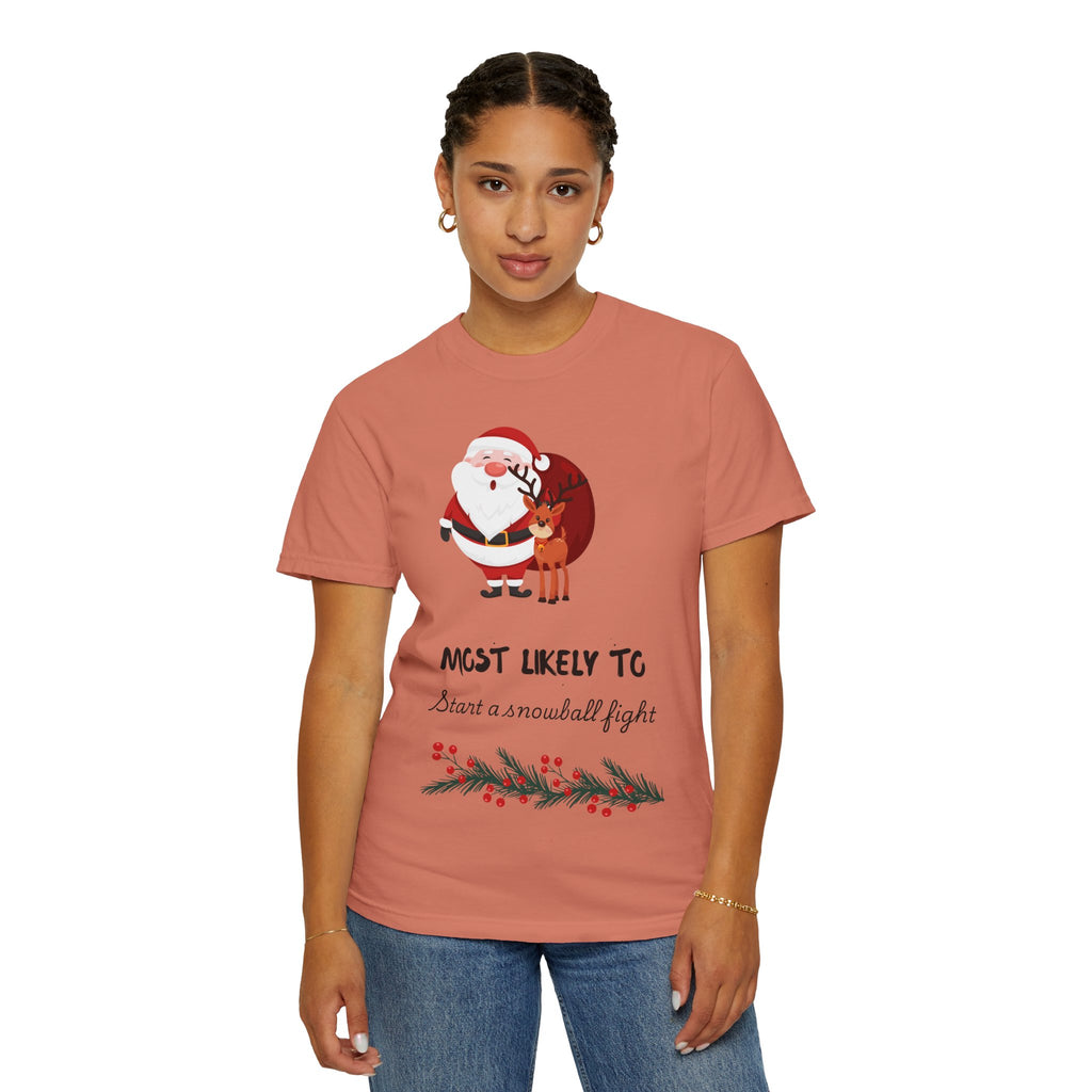 Most Likely to Start a Snowball Fight Christmas T-Shirt