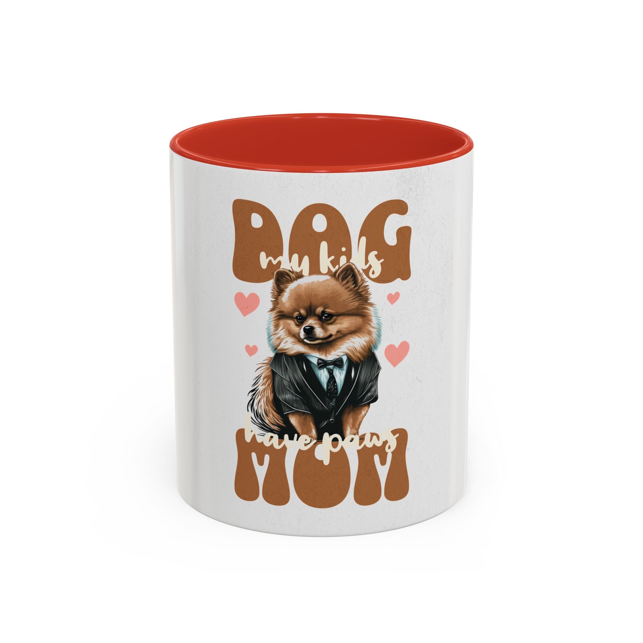Dog Mom Coffee Mug, Funny Dog Lover Gift, Cute Pet Owner Cup, Pomeranian Mug, Black Handle Coffee Cup