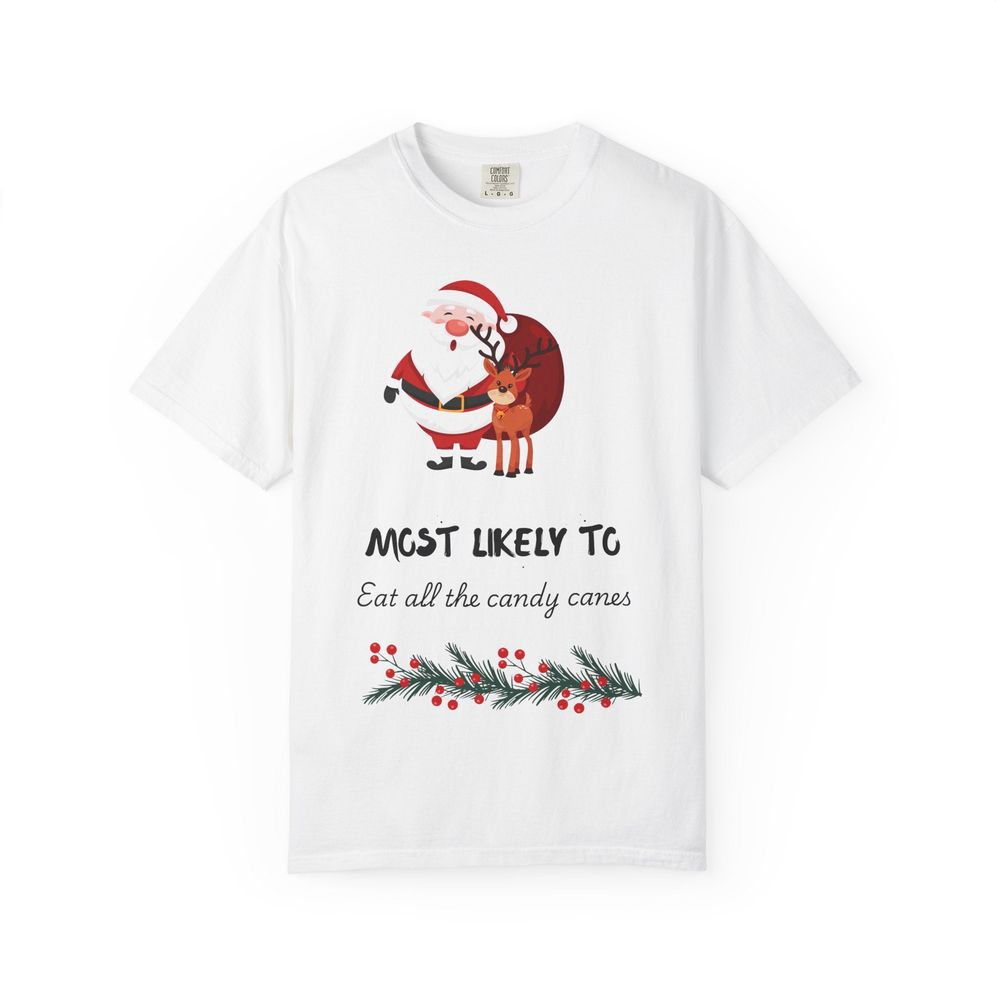 Christmas T-Shirt — "Most Likely To Eat All the Candy Canes" Holiday Tee