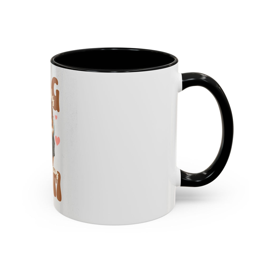 Dog Mom Coffee Mug, Funny Dog Lover Gift, Cute Pet Owner Cup, Pomeranian Mug, Black Handle Coffee Cup