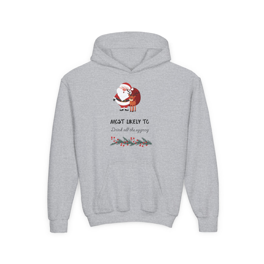 Youth Hoodie - 'Most Likely To Dread All The Shopping' Santa Christmas Sweatshirt